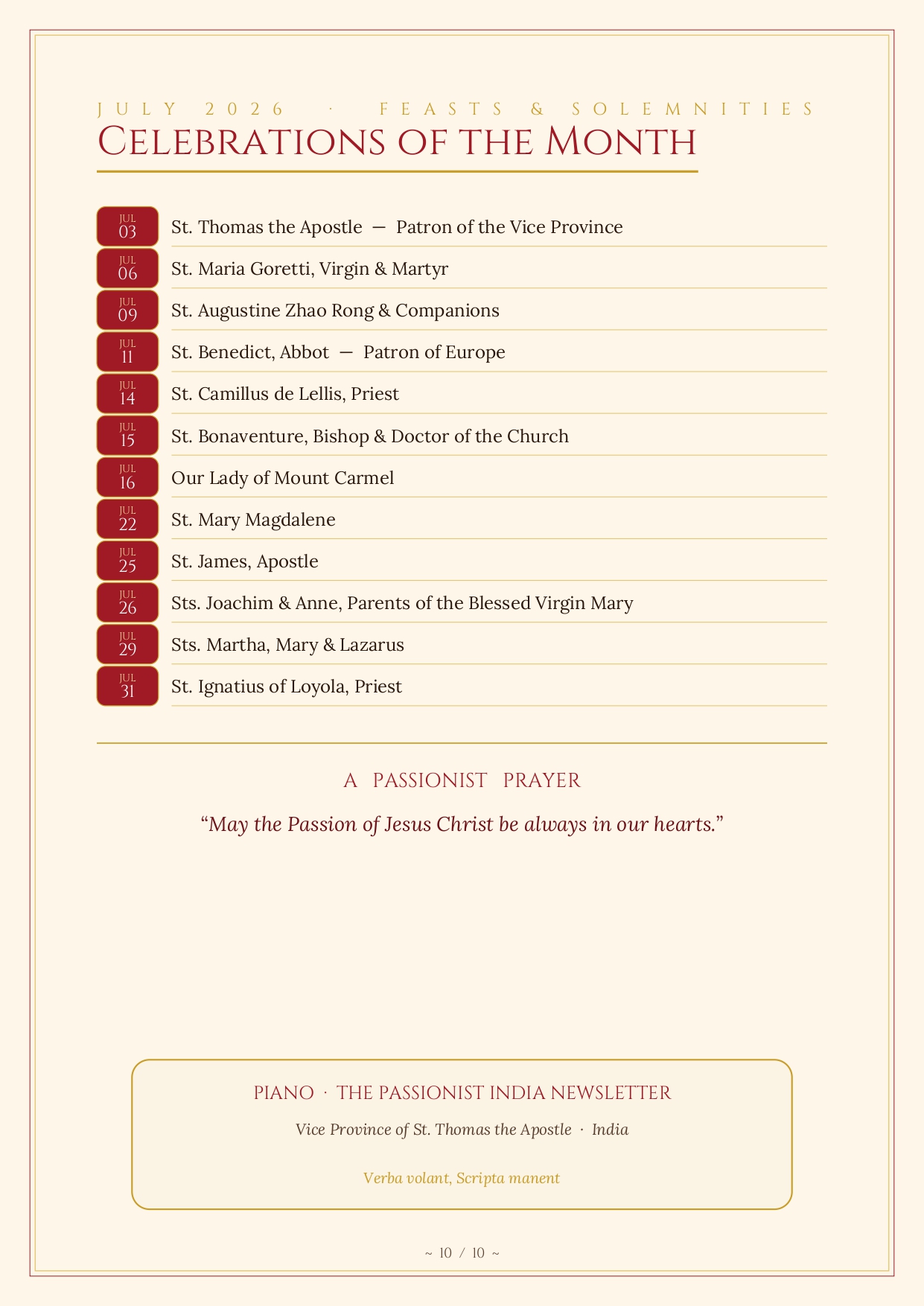 PIANO Newsletter 10